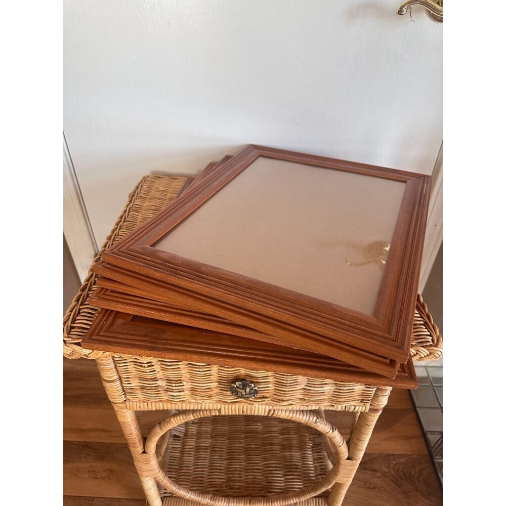 5 Brown Wooden Glass Tiered Molding Gallery Wall Art Picture Photo Frame
